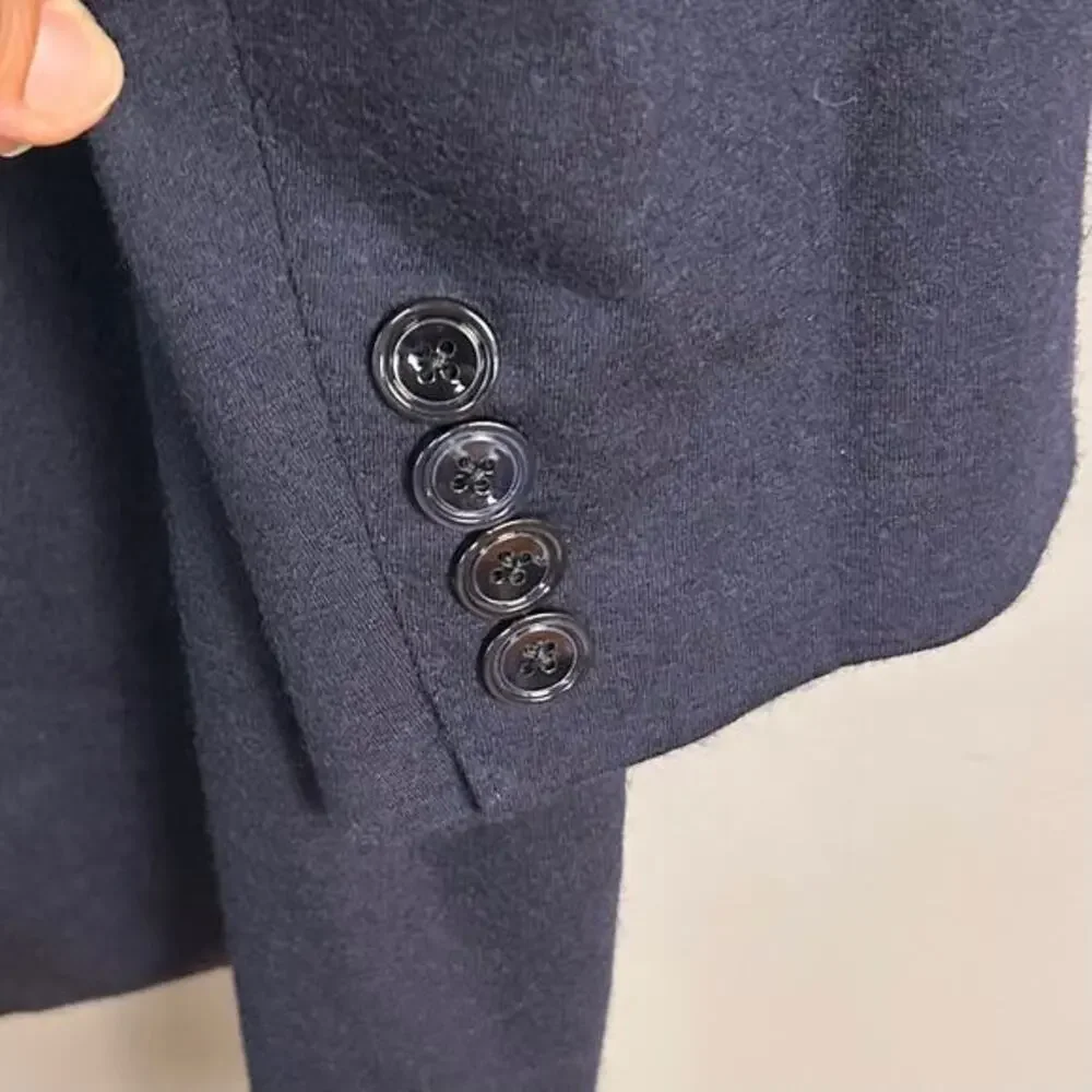 Massimo Dutti blazer Men's 48‎ R Finest Italian Fabric blue wool textured